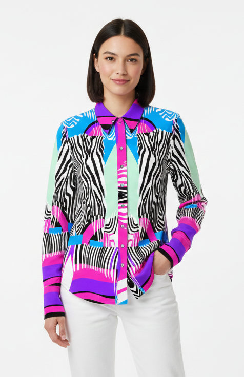 Azure Mirage Shirt With Full Sleeve